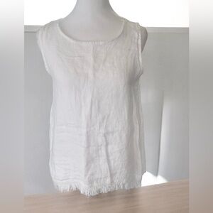Valentina Naldi women’s white linen sleeveless blouse size small